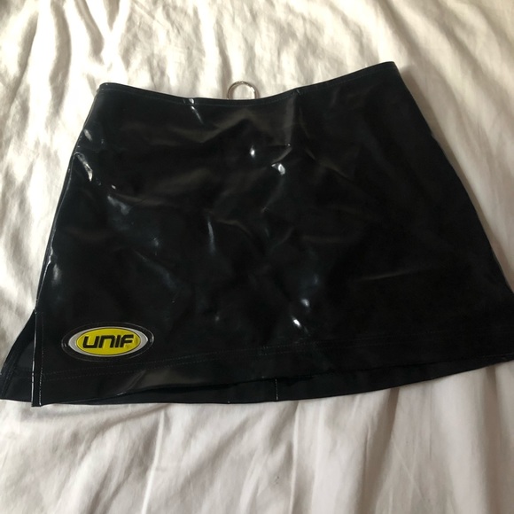 UNIF Dresses & Skirts - NWT Unif Patented Mini Skirt in XS